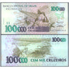 BRAZIL 100000 CRUZEIROS 1991-93 P-235 USED GRADE