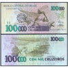 BRAZIL 100000 CRUZEIROS 1991-93 P-238 XF GRADE