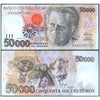 BRAZIL 50000 CRUZEIROS 1991-93 P-238 XF++ (STAIN)