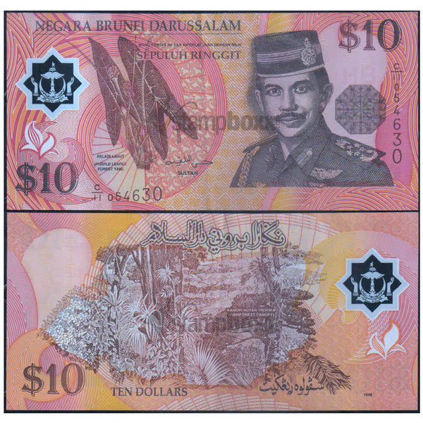 BRUNEI 10 RINGGITS 1998 P-24 USED GRADE
