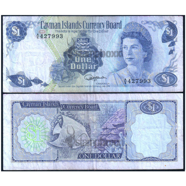 CAYMAN ISLANDS 1 DOLLAR 1974 P-5 USED