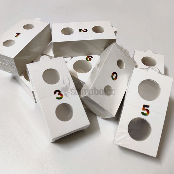 COIN HOLDERS - CARDBOARD 2 x 2 - SIZE - 0 TO 9