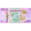 COOK ISLANDS 3 DOLLARS 1992 P-7 UNC