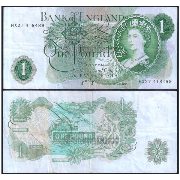 ENGLAND 1 POUND 1960-77 P-374g USED GRADE