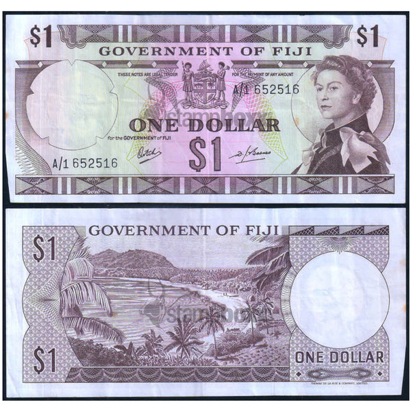 FIJI 1 DOLLAR 1969 P-59 XF GRADE - SHARP CUT