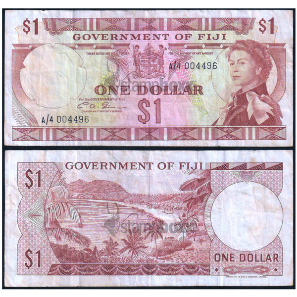 FIJI 1 DOLLAR 1971 P-65b USED GRADE