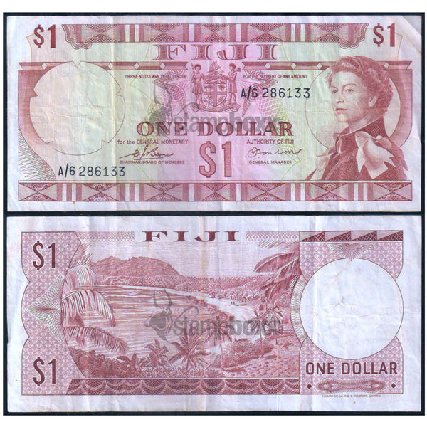 FIJI 1 DOLLAR 1974 P-71a USED GRADE