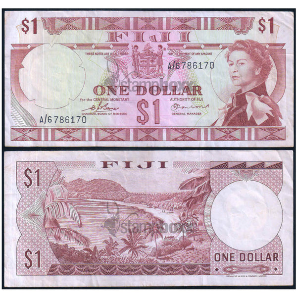 FIJI 1 DOLLAR 1974 P-71a USED GRADE