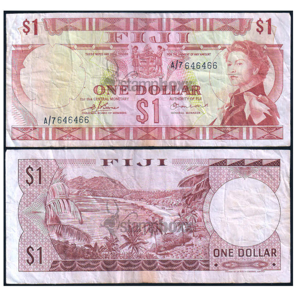 FIJI 1 DOLLAR 1974 P-71a USED GRADE