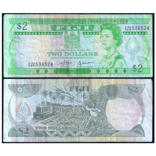 FIJI 2 DOLLARS 1980 P-77 USED