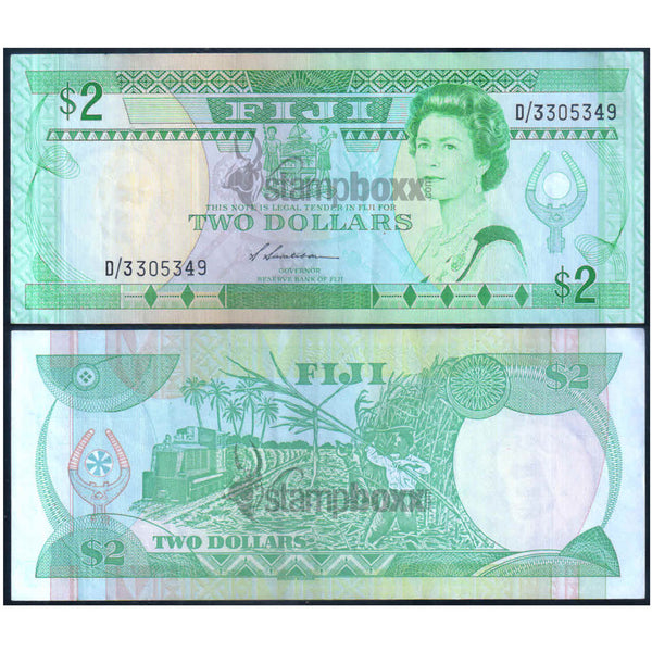FIJI 2 DOLLARS 1988 P-87 USED