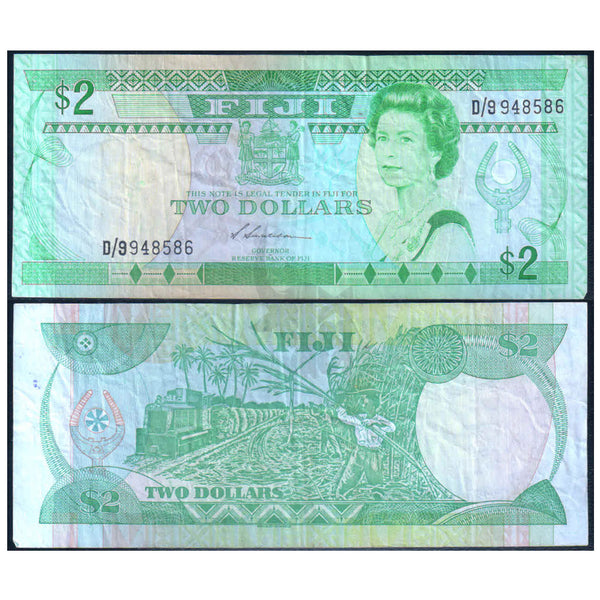 FIJI 2 DOLLARS 1988 P-87 USED