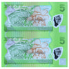 FIJI 5 DOLLARS UNCUT OF 2 - 2012 P-115 UNC POLYMER