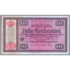 GERMANY 10 REICHMARKS 1934 P-208 UNC OVERPRINT