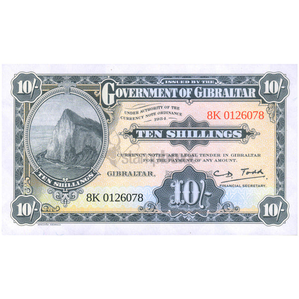 GIBRALTAR 10 SHILLINGS 2018 P-W41 UNC