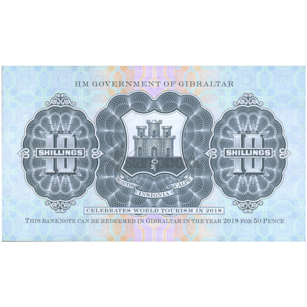 GIBRALTAR 10 SHILLINGS 2018 P-W41 UNC