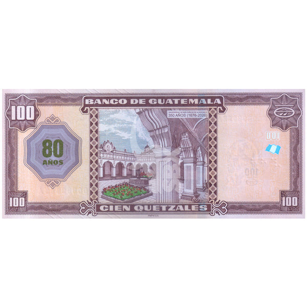 GUATEMALA 100 QUETZALES 2026 P-130 UNC