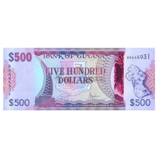 GUYANA 500 DOLLARS 2024 P-37 UNC