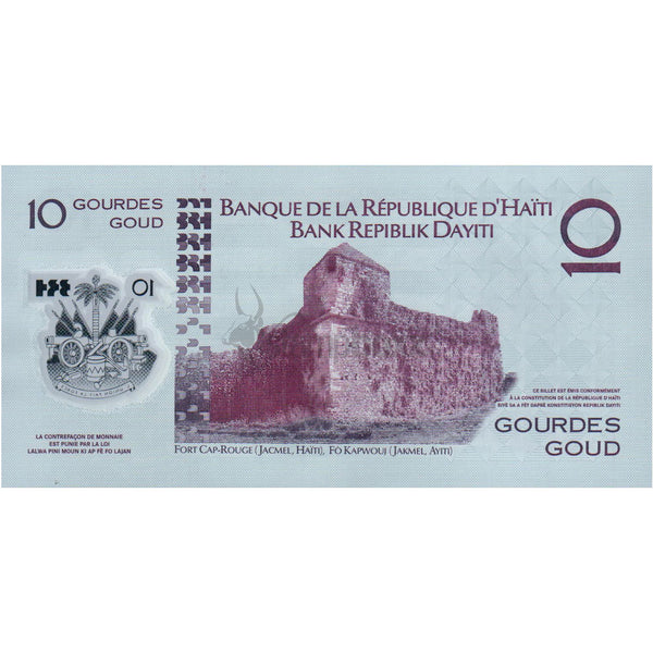 HAITI 10 GOURDES 2013 P-279 POLYMER UNC