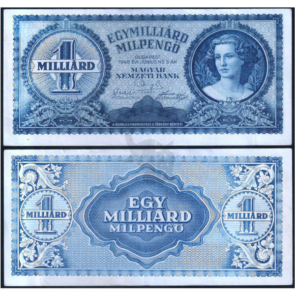 HUNGARY 1000000000 PENGO 1946 P-131 USED