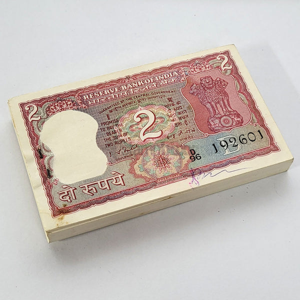 INDIA 2 RUPEES 1980 P-53e UNC BUNDLE