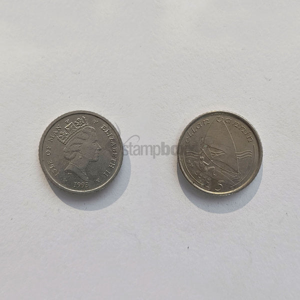 ISLE OF MAN 5 PENCE 1990-1993 KM#209 USED
