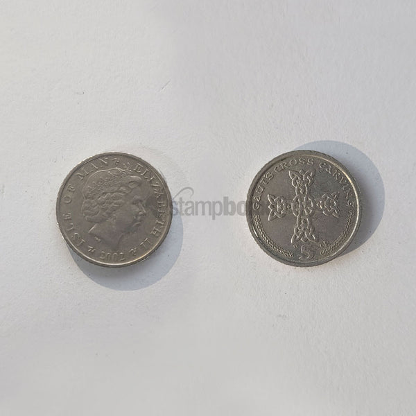 ISLE OF MAN 5 PENCE 2000-2003 KM#1038 XF GRADE