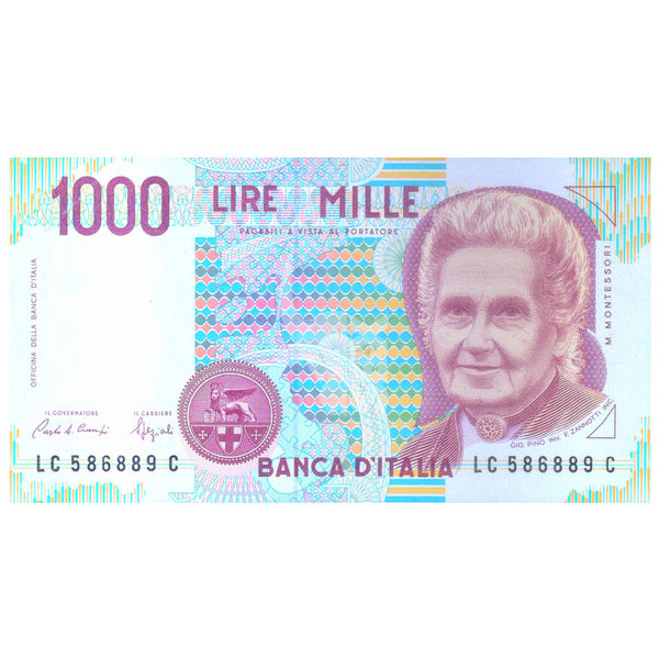 ITALY 1000 LIRE 1990 P-114 UNC