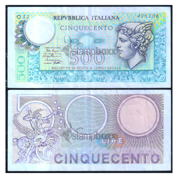 ITALY 500 LIRE 1974-79 P-94 USED GRADE