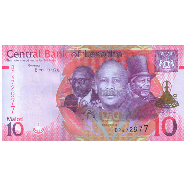 LESOTHO 10 MALOTI 2024 P-26 UNC