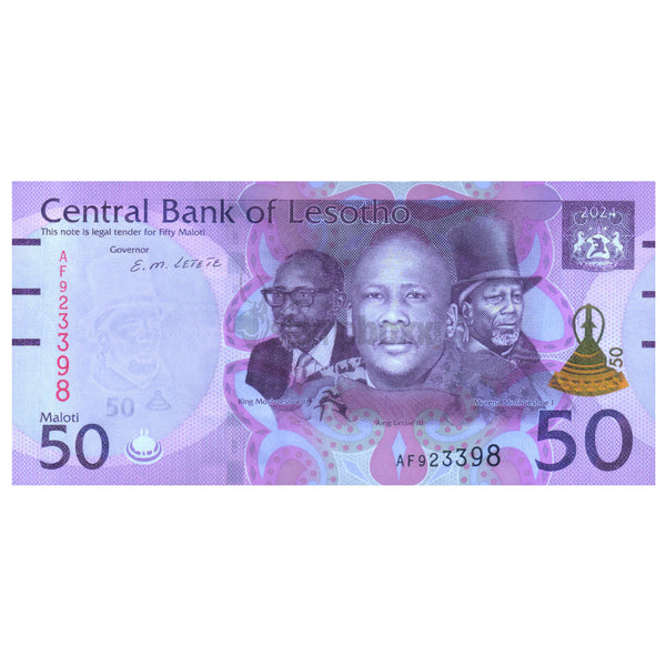 LESOTHO 50 MALOTI 2024 P-28 UNC