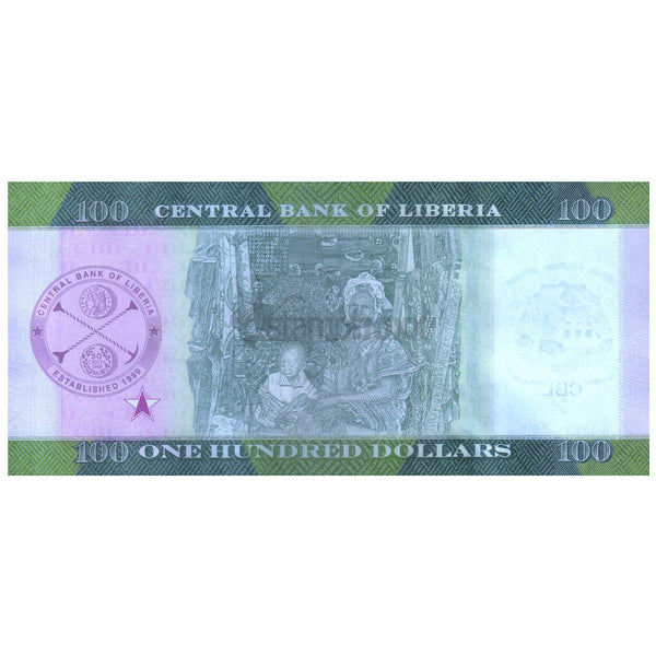 LIBERIA 100 DOLLARS 2022 P-W41 UNC