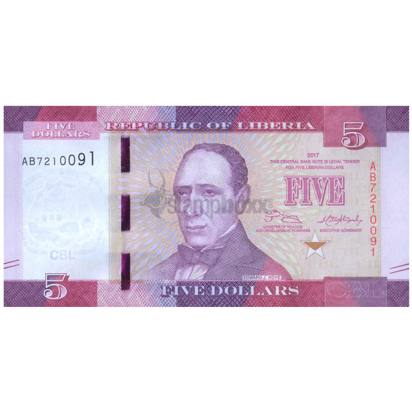 LIBERIA 5 DOLLARS 2017 P-31 UNC