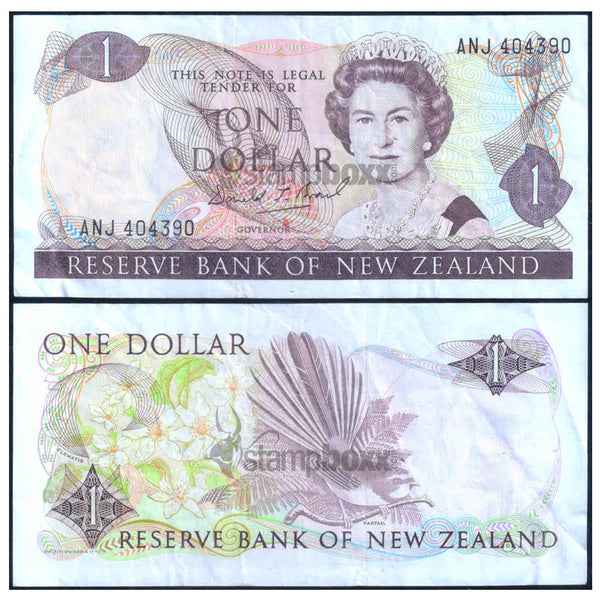 NEW ZEALAND 1 DOLLAR 1981-1992 P-169c USED GRADE