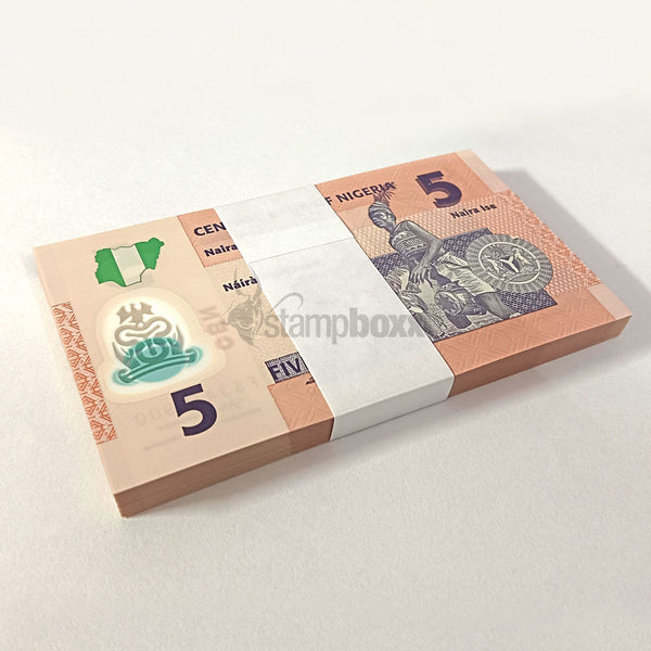 NIGERIA 5 NAIRA 2021 P-38 UNC BUNDLE