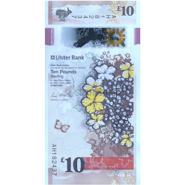 NORTHERN IRELAND 10 POUNDS 2018 P-W344 UNC POLYMER