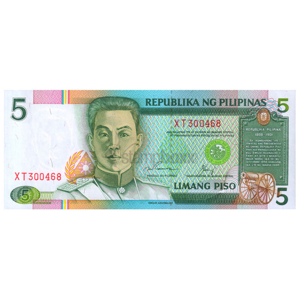PHILIPPINES 5 PISO 1985-94 P-168a UNC