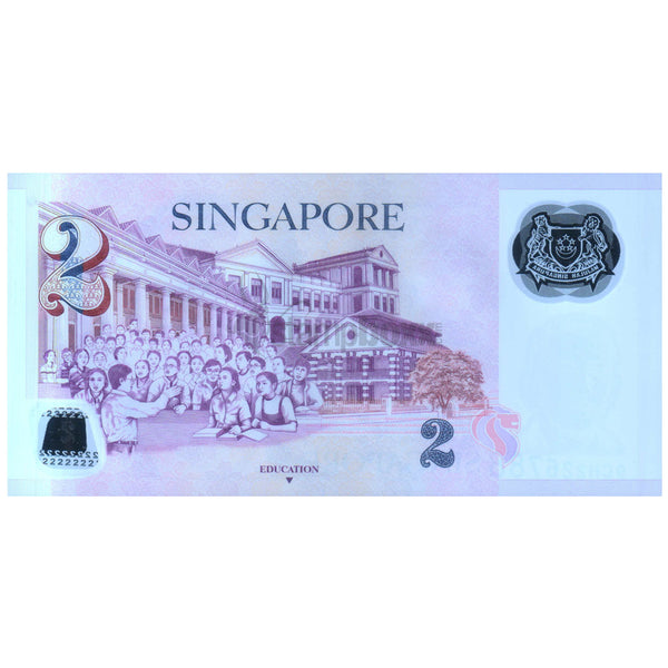 SINGAPORE 2 DOLLARS 2024 P-46 UNC POLYMER - 786