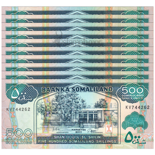 SOMALILAND 500 SOMALILAND SHILLINGS 2011 P-6h UNC x10Pcs