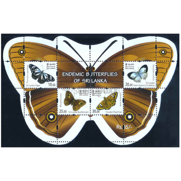 SRI LANKA ENDEMIC BUTTERFLIES OF SRI LANKA v4- ODD SHAPE M/S 2022