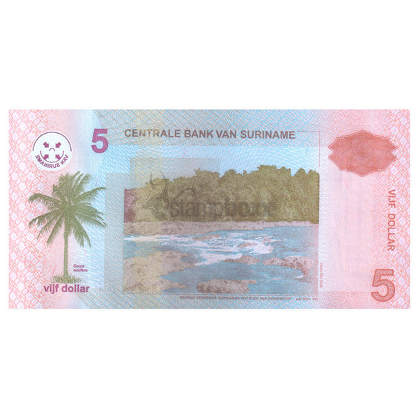 SURINAME 5 DOLLARS 2009 P-157 UNC
