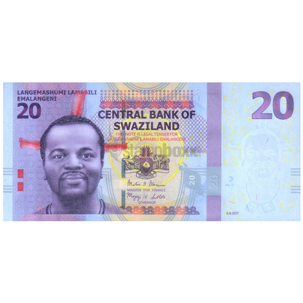 SWAZILAND (eSWATINI) 20 EMALANGINI 2017 P-37c UNC