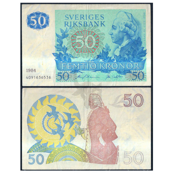 SWEDEN 50 KONOR 1984 P-53 USED GRADE