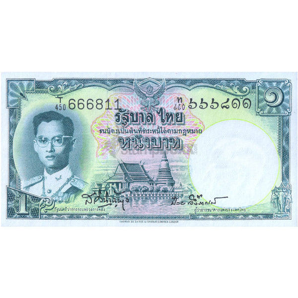 THAILAND 1 BAHT 1955 P-74d(6) UNC