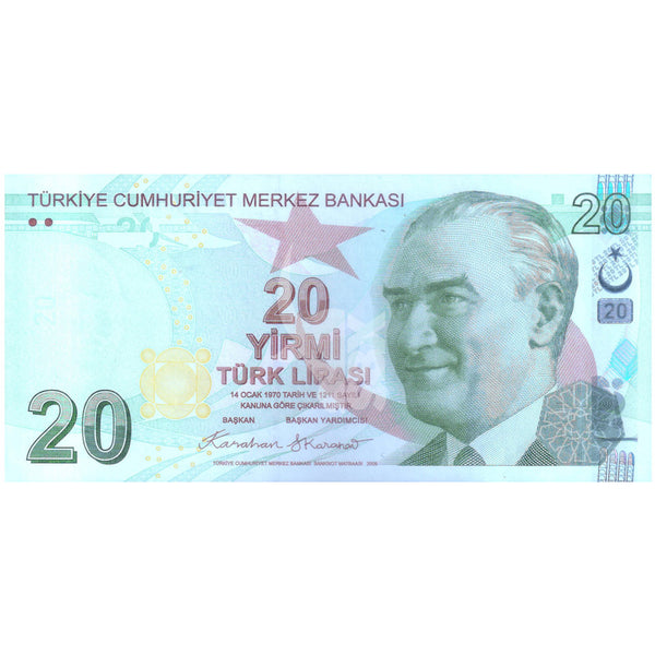 TURKEY 20 LIRA 2009 (2025) P-224 UNC
