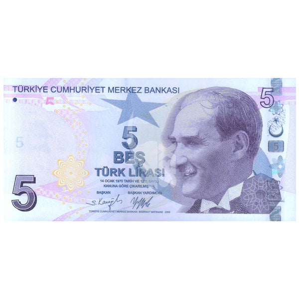 TURKEY 5 LIRA 2009 (2022) P-222 UNC