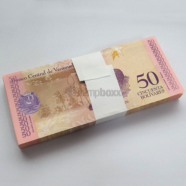 VENEZUELA 50 BOLIVARES 2018 UNC BUNDLE