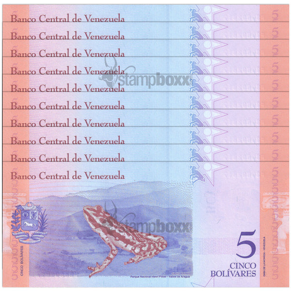 VENEZUELA 5 BOLIVARES 2018 P-102 x10Pcs