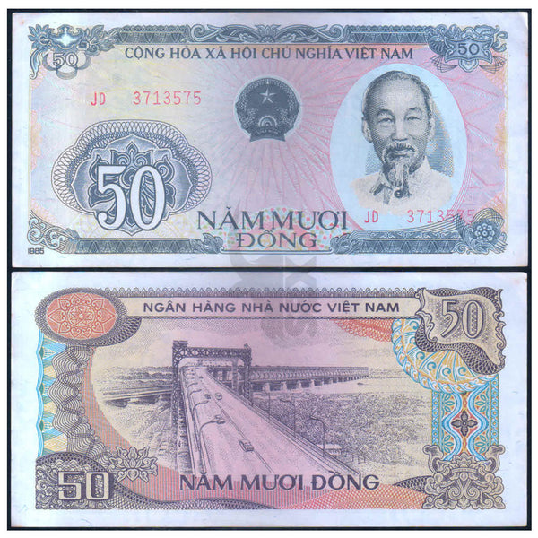 VIETNAM 50 DONG 1985 P-97 XF GRADE