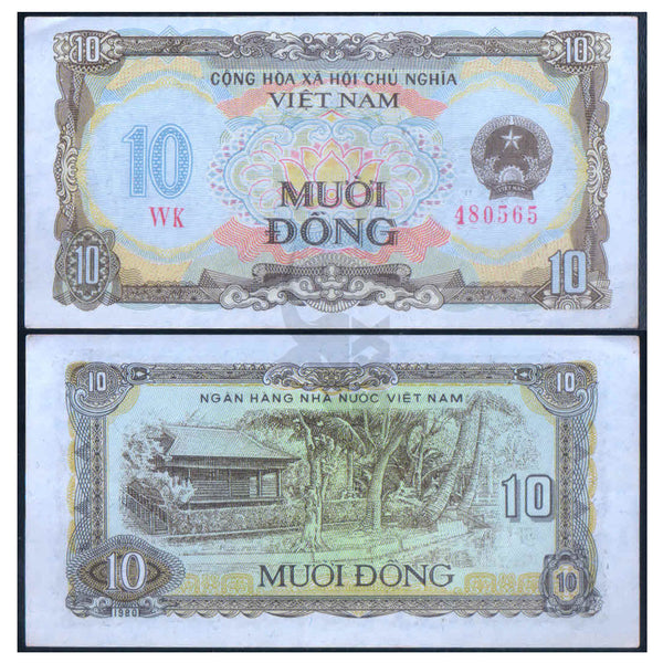 VIETNAM 10 DONG 1980 P-86 aUNC GRADE